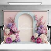 Lofaris Baby Pink Floral Arch Fine Arts Wedding Backdrop